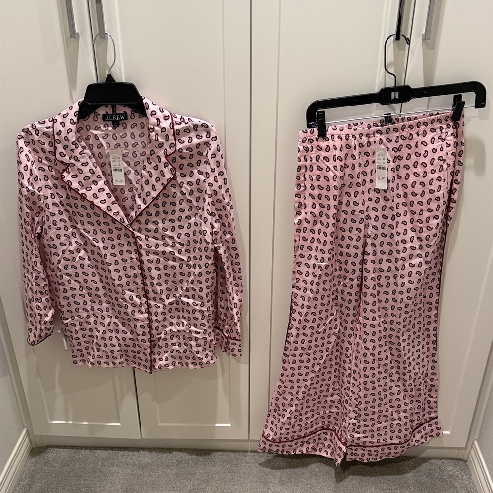 NWT JCrew Pink Paisley Patterned Pajama Style Set